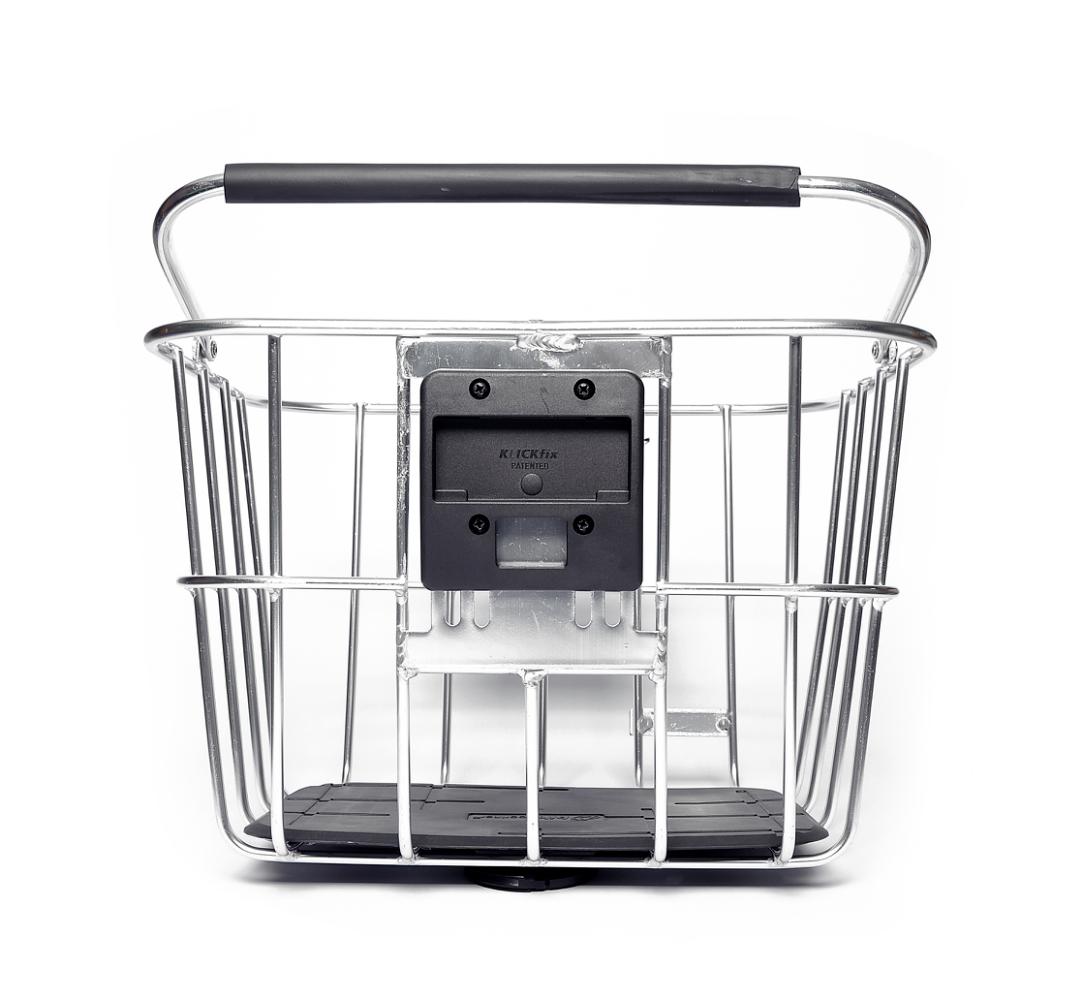 Kurv BikePartner Klickfix SKAGEN Sølv Front Alu L39xB30xH26cm inkl. Klickfix bagplade