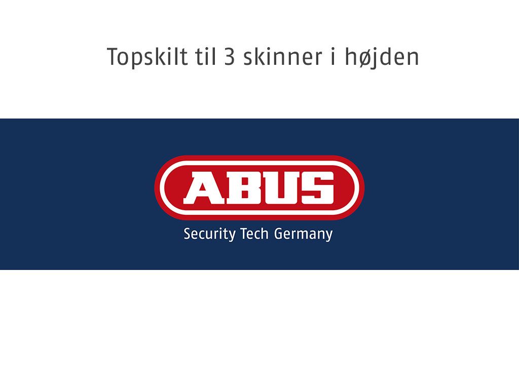 ABUS Topskilt slatwall ABUS logo - 3 rækker/4 skinner
