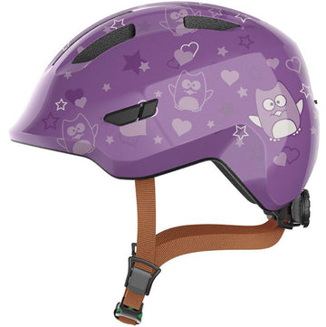 ABUS Hjelm Smiley 3.0 SE, purple star M m/green buckle