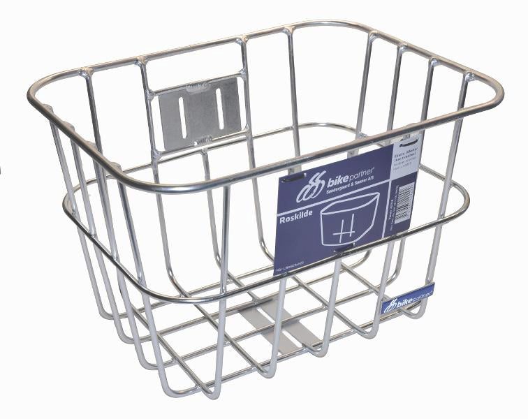 CykelKurv Foran Alu Sølv hvid